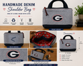 Handmade Georgia “G” Denim Tote – Upcycled Jean Game Day Bag (One of a Kind)