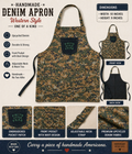 Handmade Denim Apron – “Faith Over Fear” Western Style Utility Apron (One of a Kind)