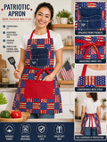 Handmade Patriotic Apron – American Flag Patchwork Kitchen Apron (One of a Kind)