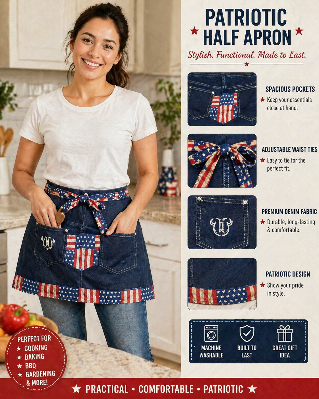 Handmade “Faith Over Fear” Apron – Inspirational Kitchen Apron (One of a Kind)
