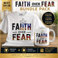 Faith Over Fear Bundle Pack | Christian T-Shirt & Coffee Mug Gift Set