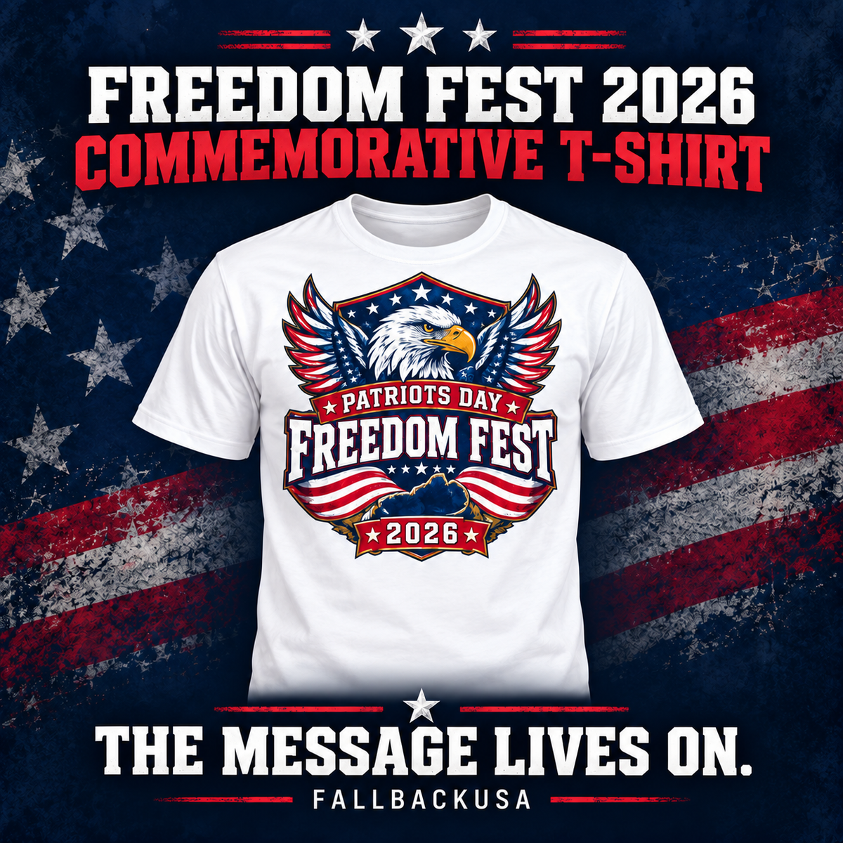 Patriots Day Freedom Fest 2026 Commemorative T-Shirt