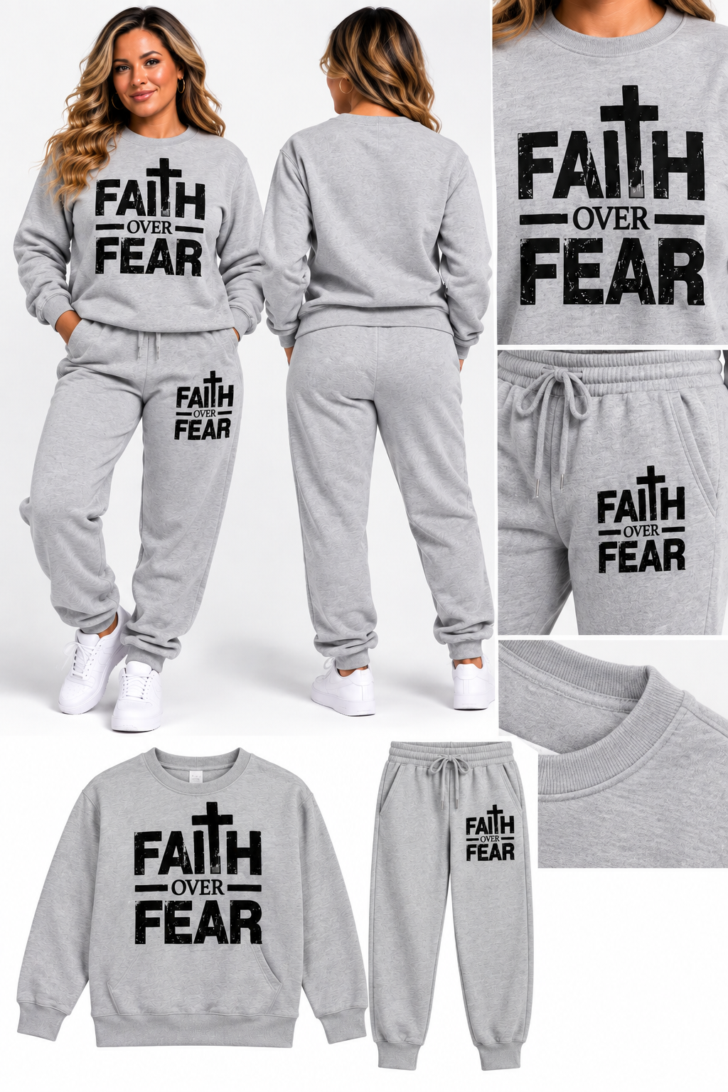 Faith Over Fear Crewneck Sweatsuit Set