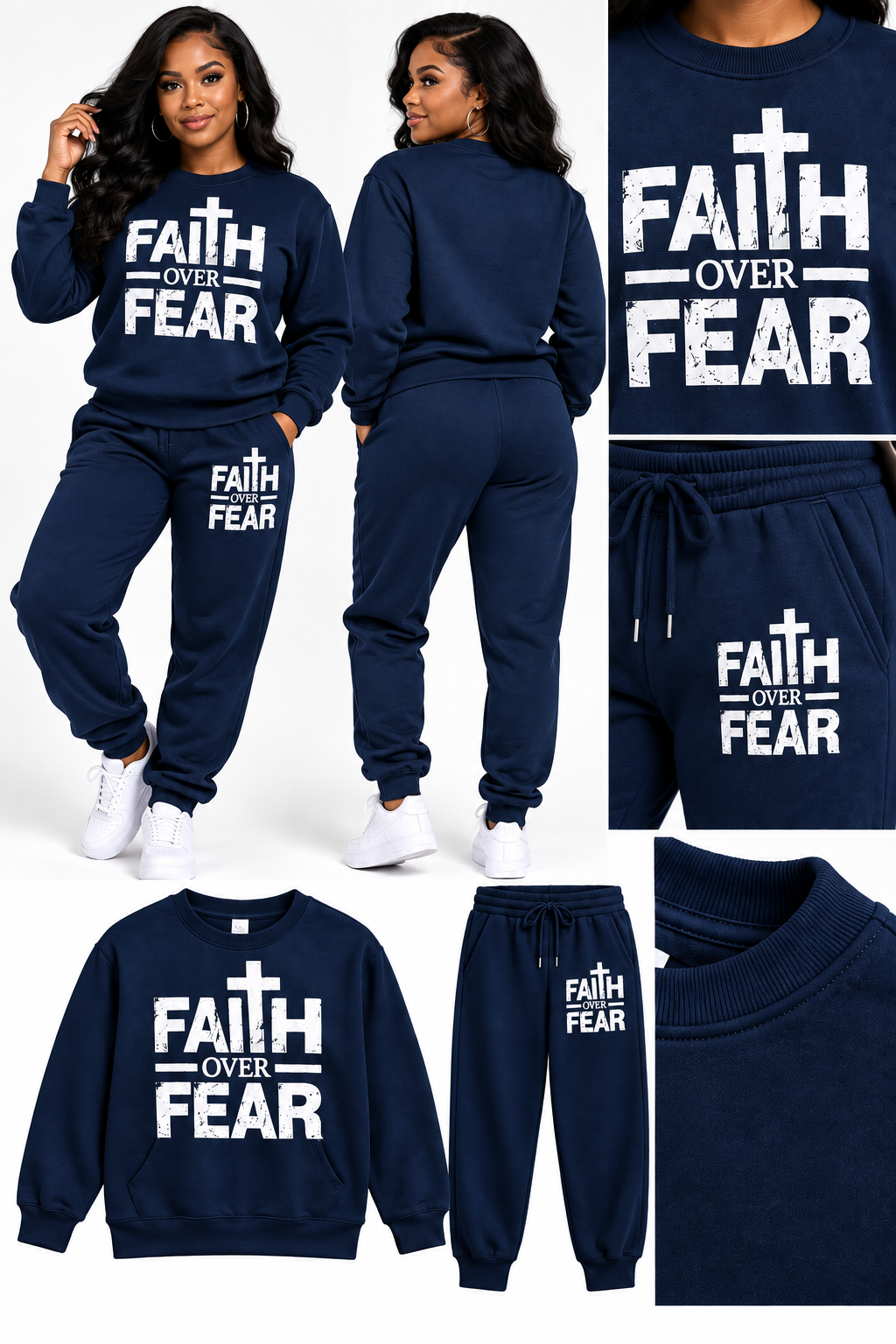 Faith Over Fear Crewneck Sweatsuit Set