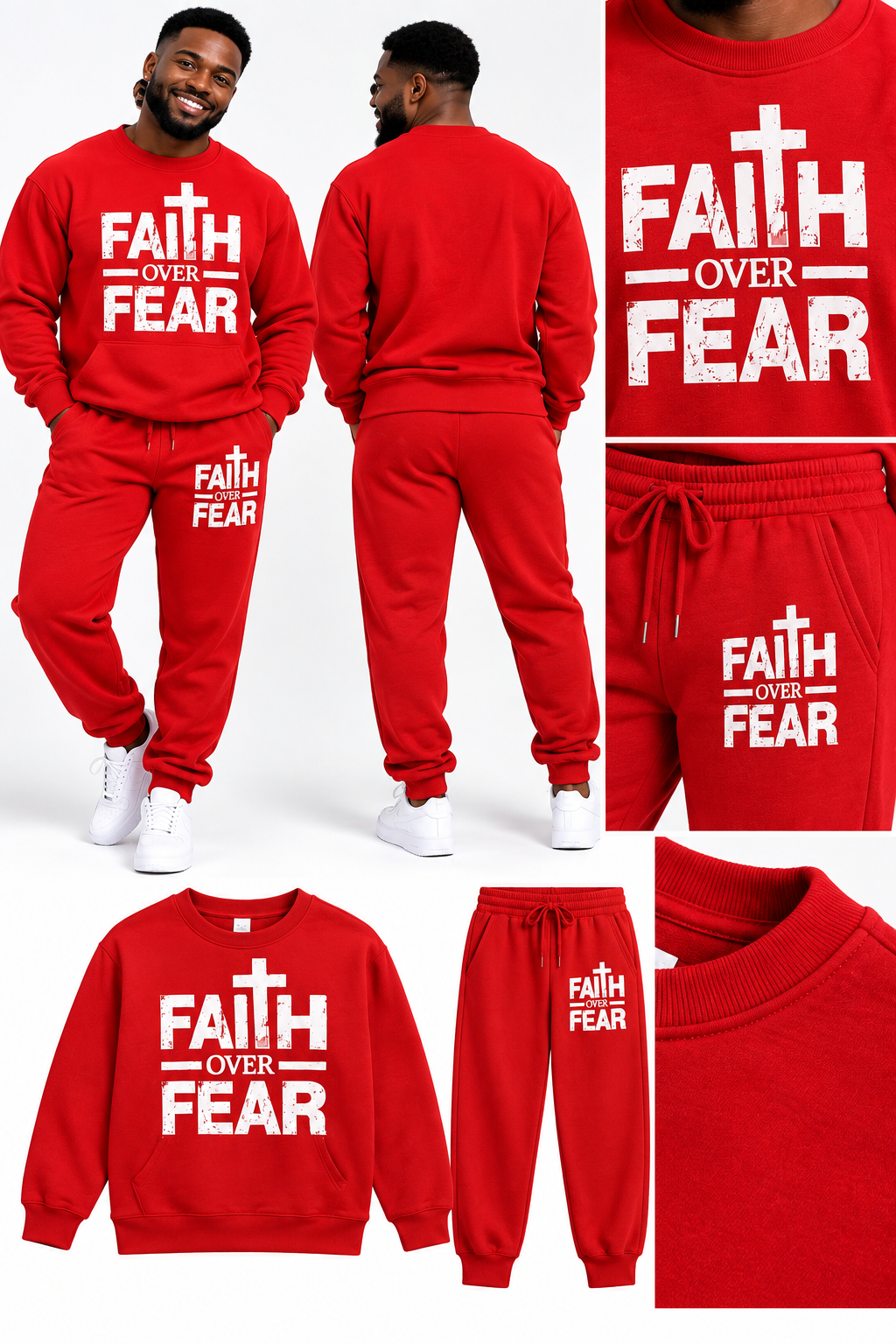Faith Over Fear Crewneck Sweatsuit Set