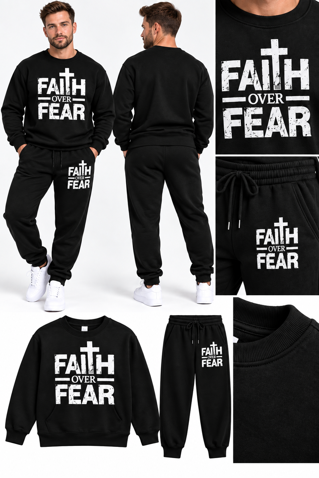 Faith Over Fear Crewneck Sweatsuit Set