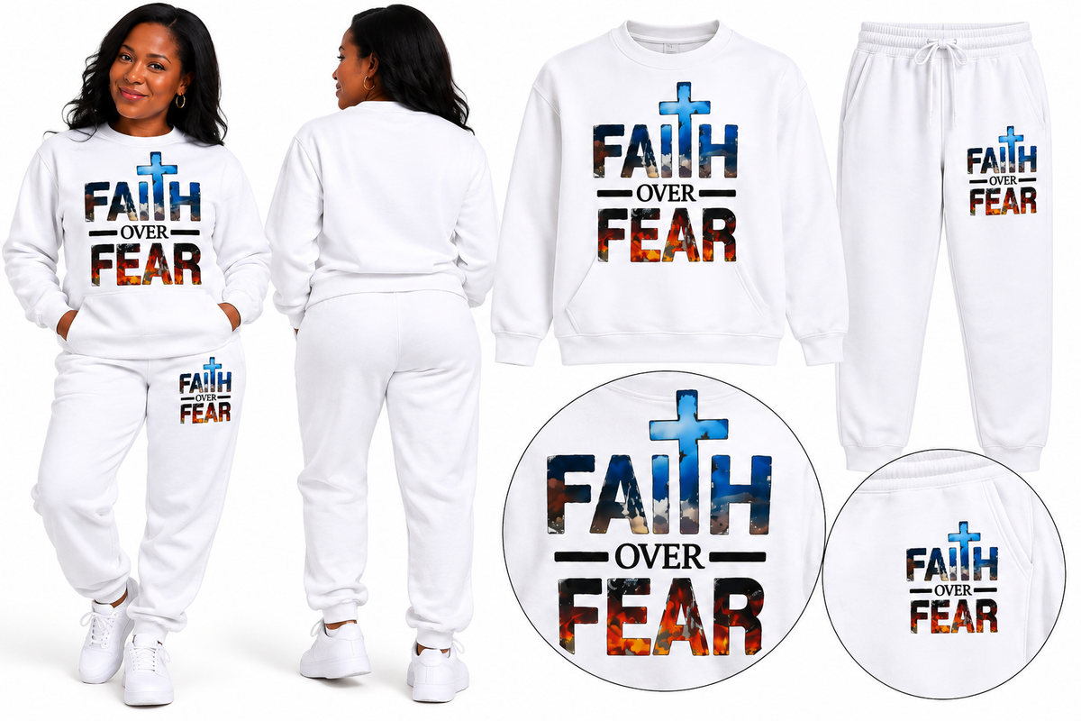 Faith Over Fear Crewneck Sweatsuit Set